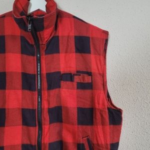 Ozark Trail Mens Large Buffalo Plaid Full Zip Fully Lined Insulated Puffer Vest